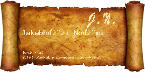 Jakabházi Noémi névjegykártya